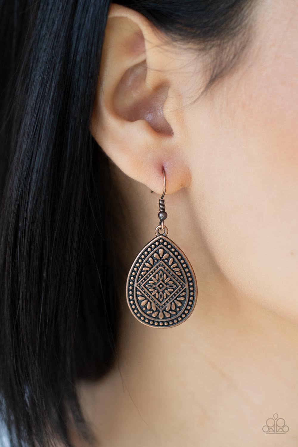 Mayan Mecca - copper - Paparazzi earrings