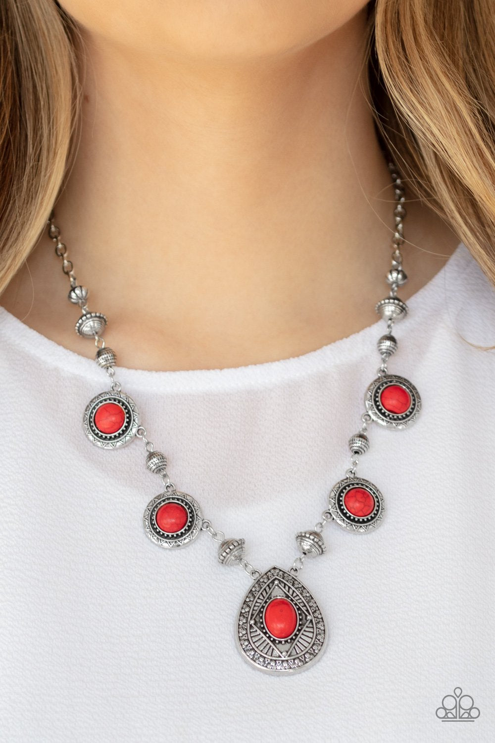 Mayan Magic-red-Paparazzi necklace