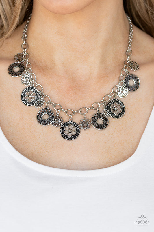 Meadow Masquerade - silver - Paparazzi necklace