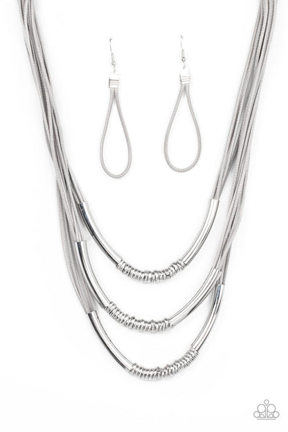 Mechanical Mania - silver - Paparazzi necklace