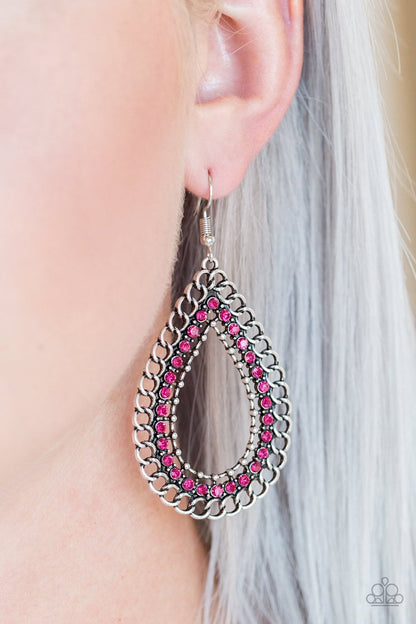 Mechanical Marvel-pink-Paparazzi earrings