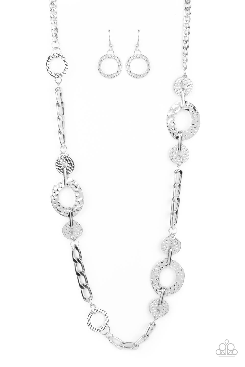 Long silver and on sale black paparazzi necklace