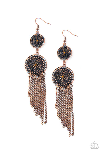 Medallion Mecca - copper - Paparazzi earrings