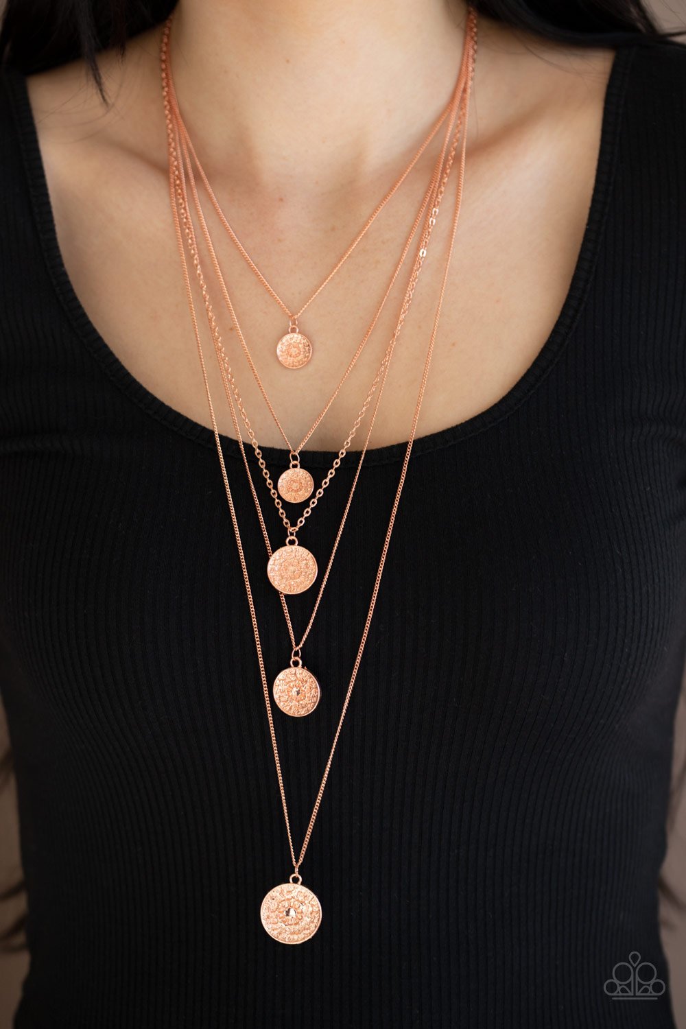 Medallion Marvel-copper-Paparazzi necklace