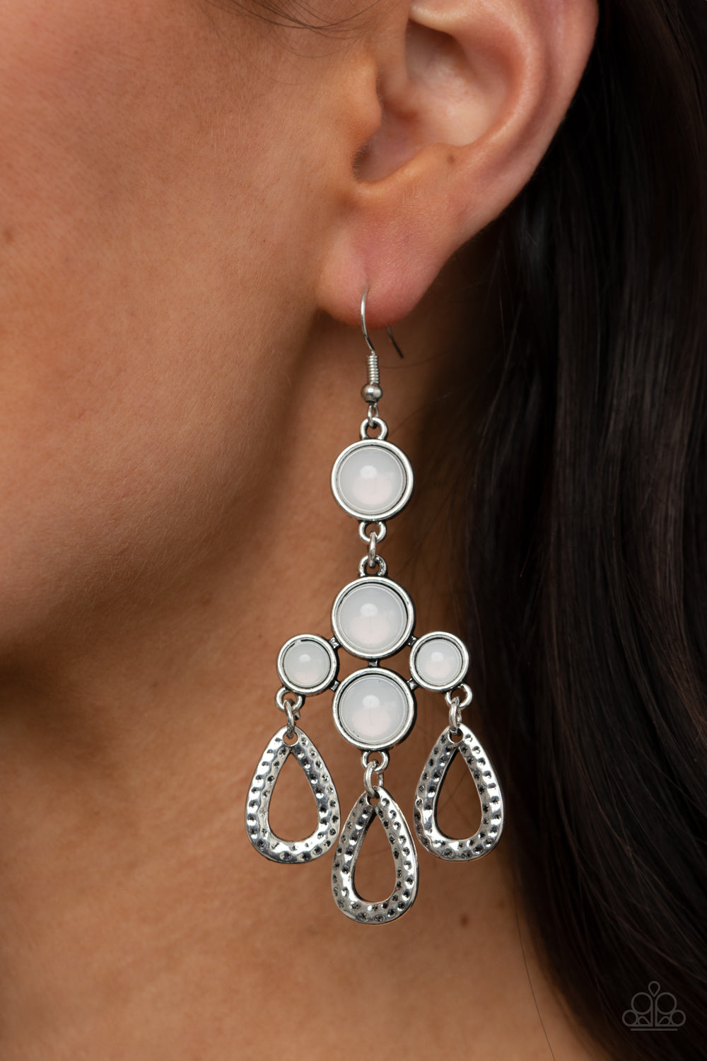 Mediterranean Magic - white - Paparazzi earrings