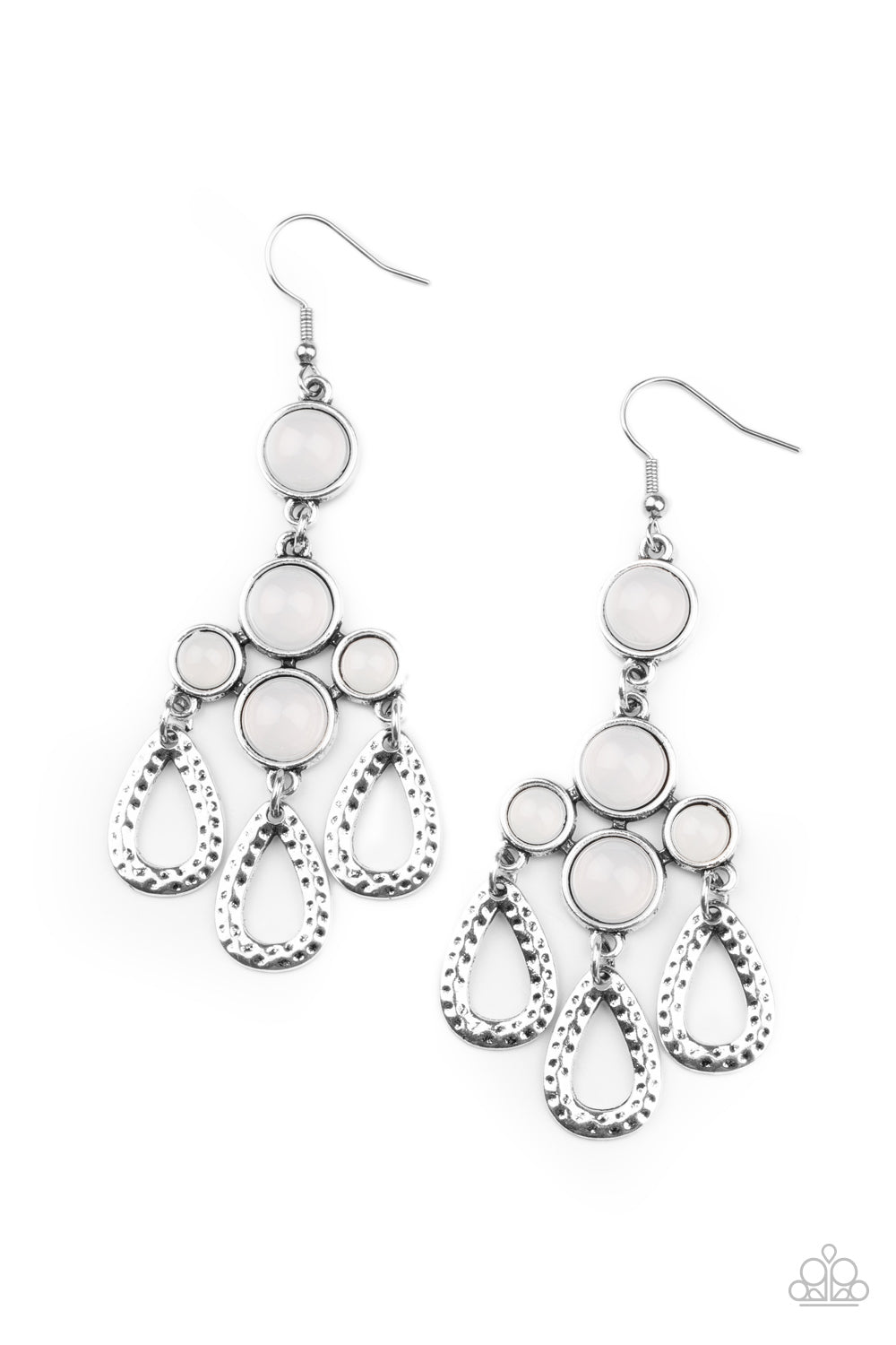 Mediterranean Magic - white - Paparazzi earrings