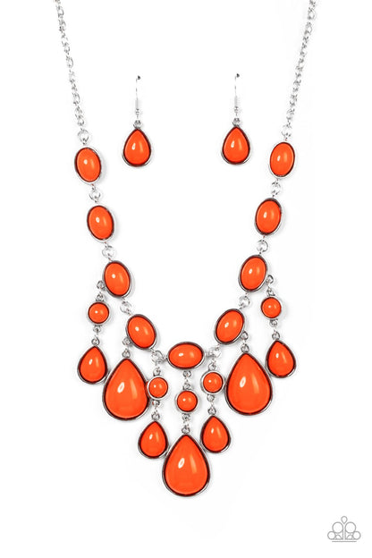 Mediterranean Mystery - orange - Paparazzi necklace