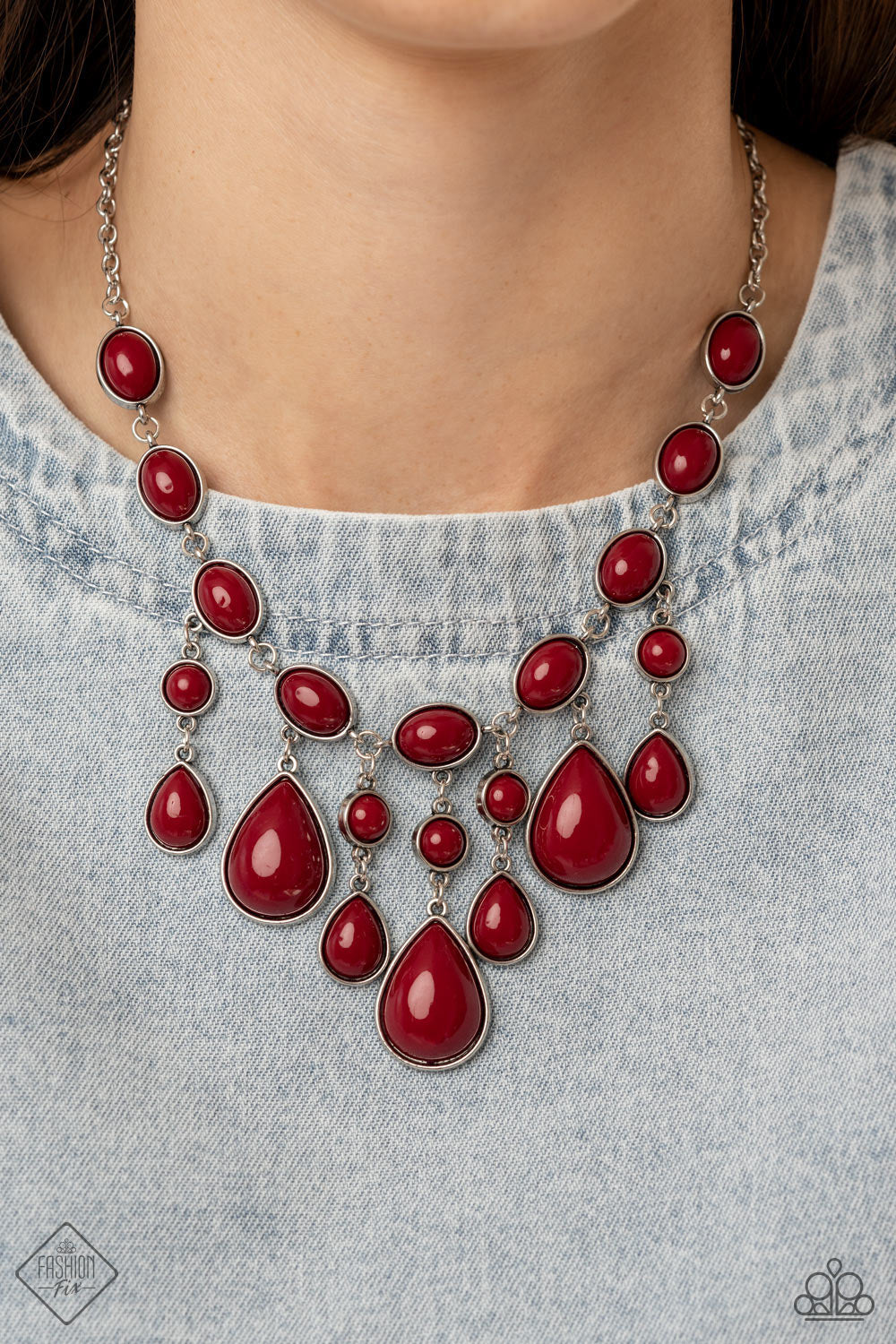 Mediterranean Mystery - red - Paparazzi necklace