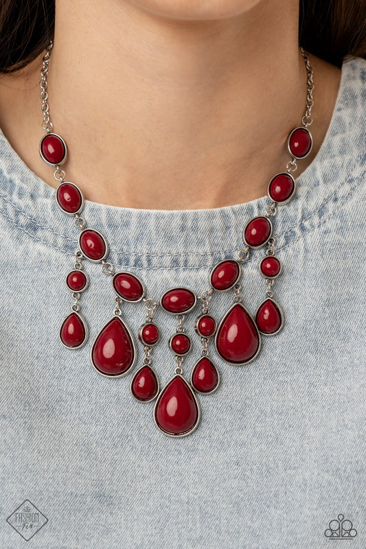 Mediterranean Mystery - red - Paparazzi necklace