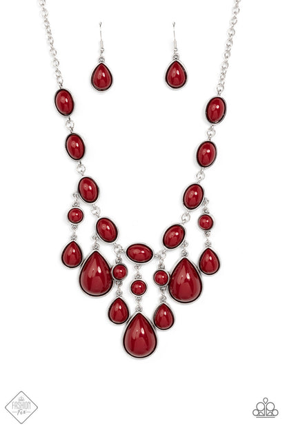 Mediterranean Mystery - red - Paparazzi necklace