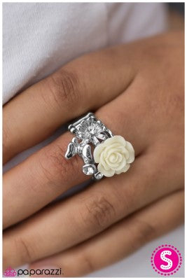 Meet Me In The Meadow - White - Paparazzi ring