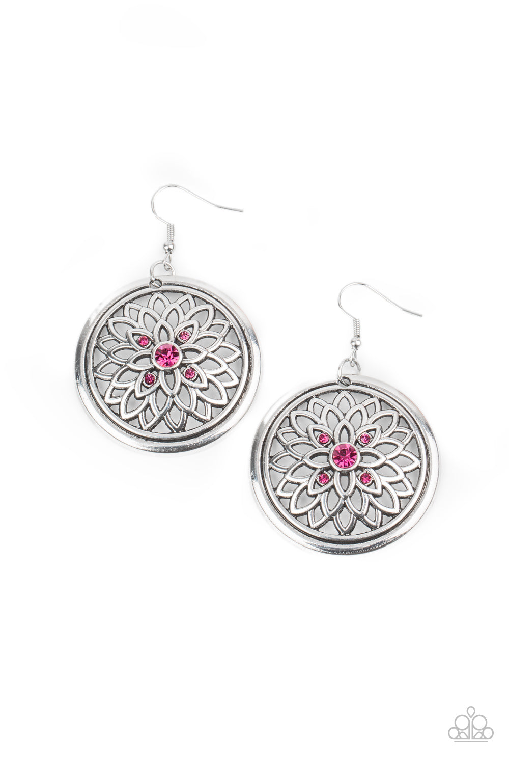 Mega Medallions - pink - Paparazzi earrings