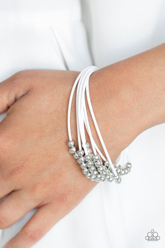 Mega Magnetic-white-Paparazzi bracelet