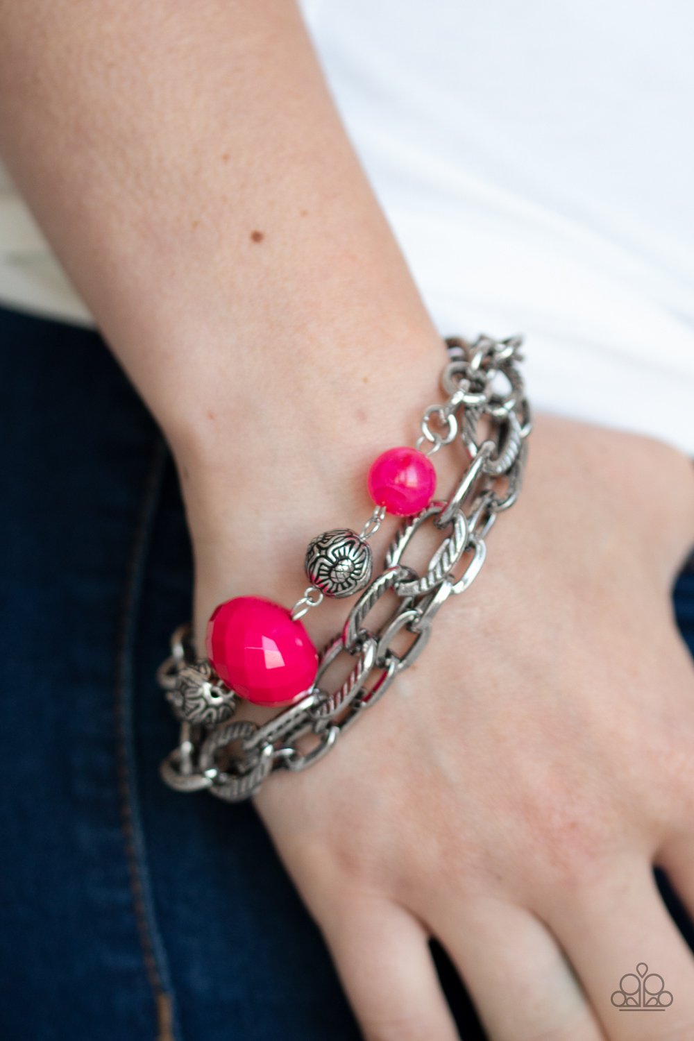 Mega Malibu-pink-Paparazzi bracelet