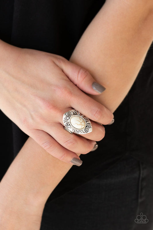Mega Mother Nature - white - Paparazzi ring