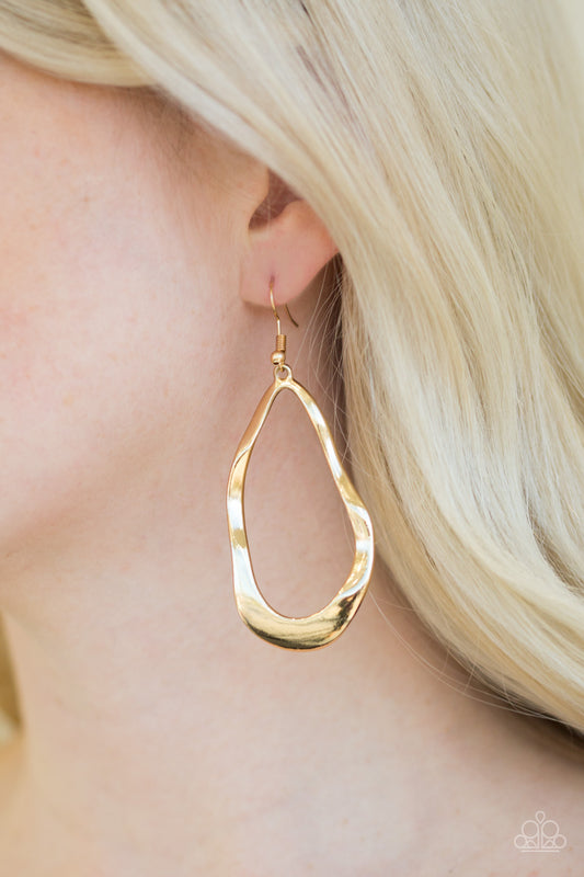 Melt Down - gold - Paparazzi earrings