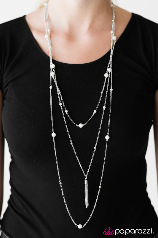 Mermaid Marina - White - Paparazzi necklace