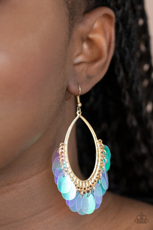 Mermaid Magic - gold - Paparazzi earrings