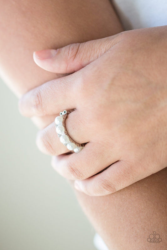 Mermaid Mamba-white-Paparazzi ring