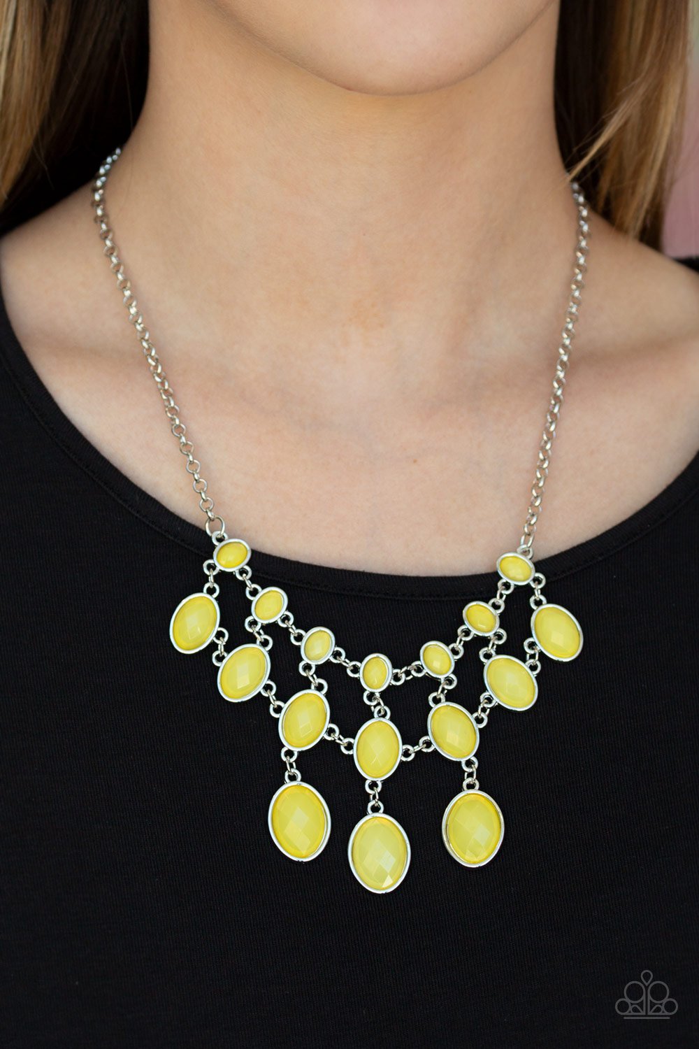 Mermaid Marmalade-yellow-Paparazzi necklace