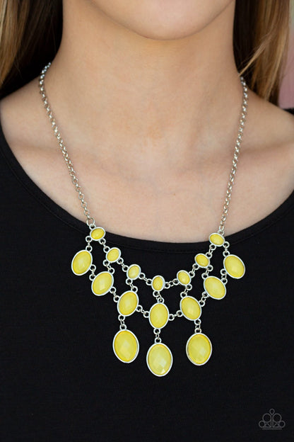 Mermaid Marmalade-yellow-Paparazzi necklace