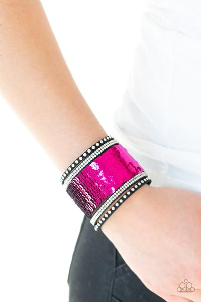 Mermaids Have More Fun - pink (and silver) - Paparazzi bracelet