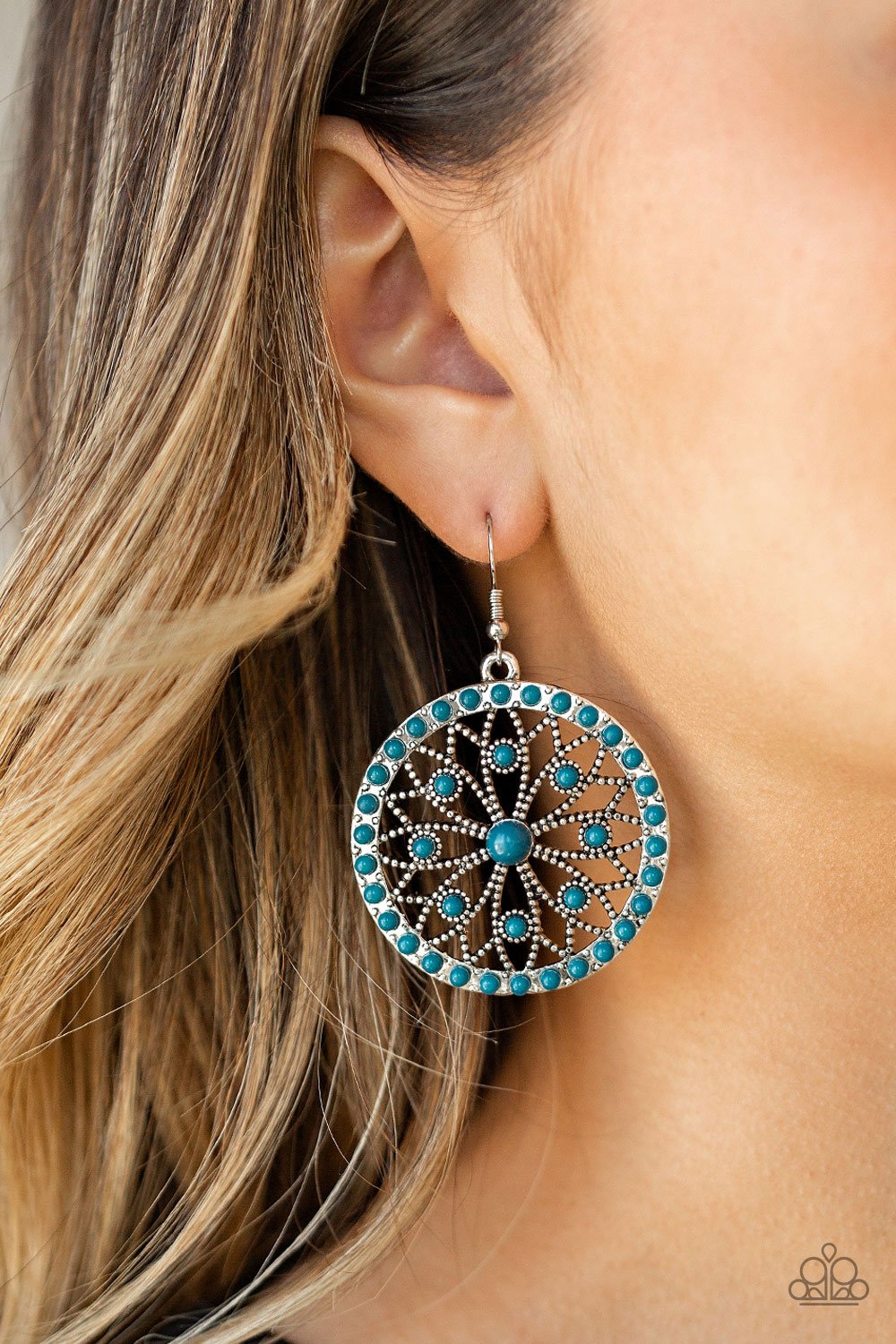 Merry Mandalas - blue - Paparazzi earrings