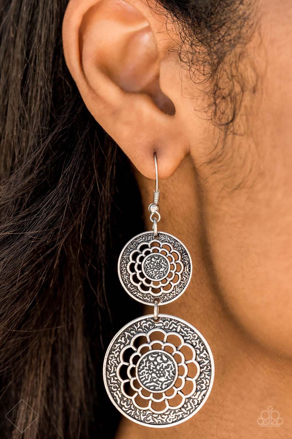Merry Marigolds-silver-Paparazzi earrings