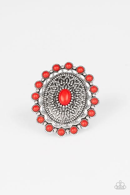 Mesa Mandala - red - Paparazzi ring