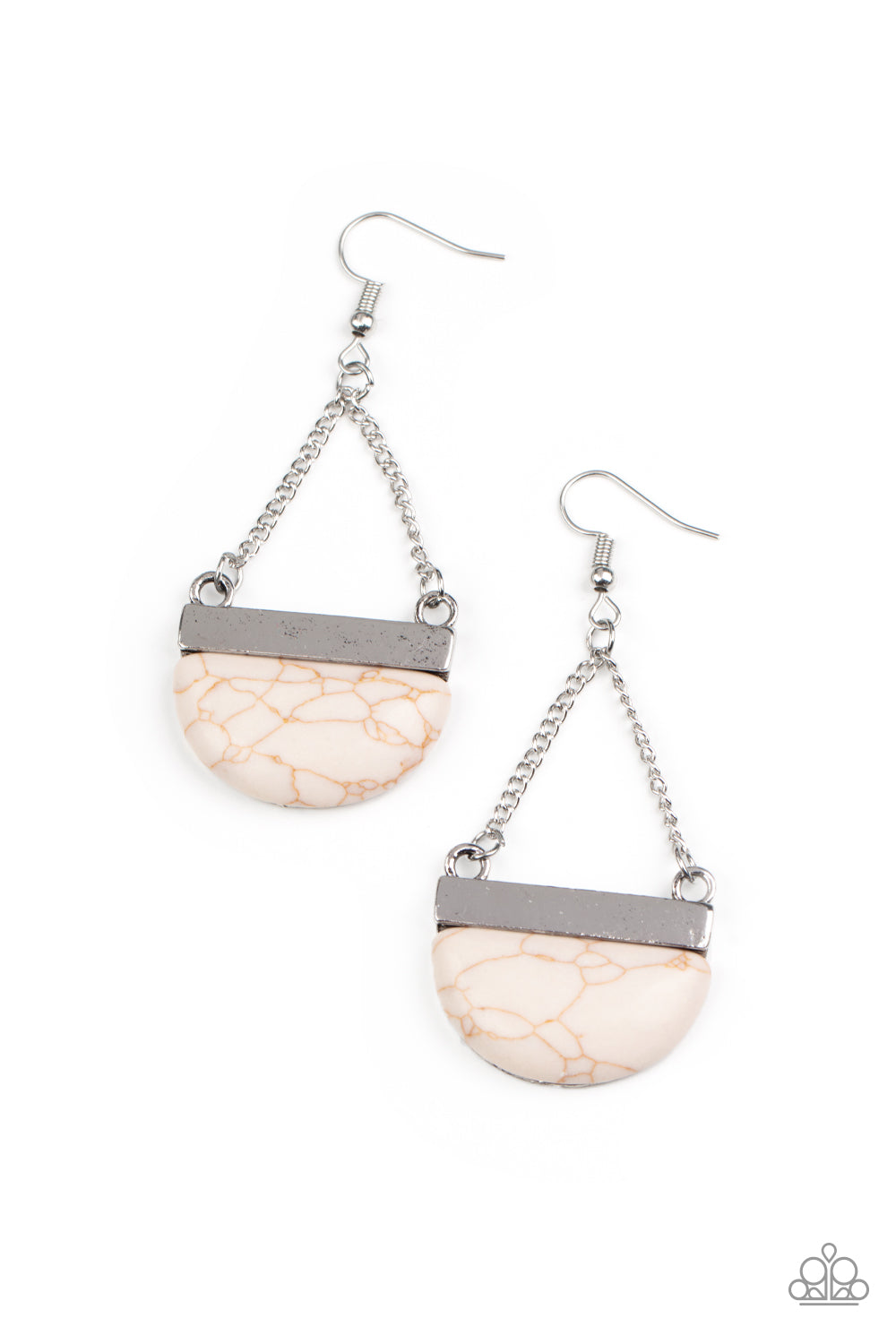 Mesa Mezzanine - White - Paparazzi earrings