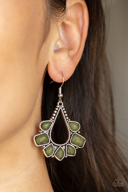 Mesa Trek - green - Paparazzi earrings