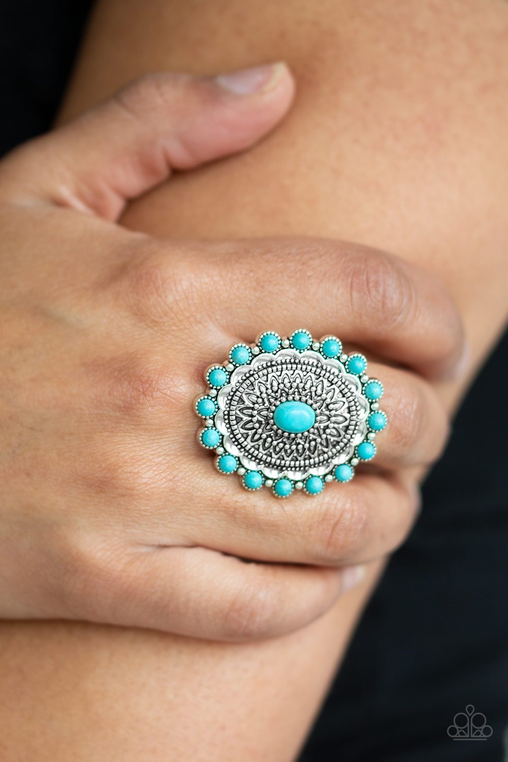 Mesa Mandala-blue-Paparazzi ring