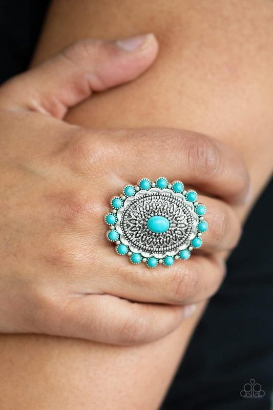 Mesa Mandala-blue-Paparazzi ring