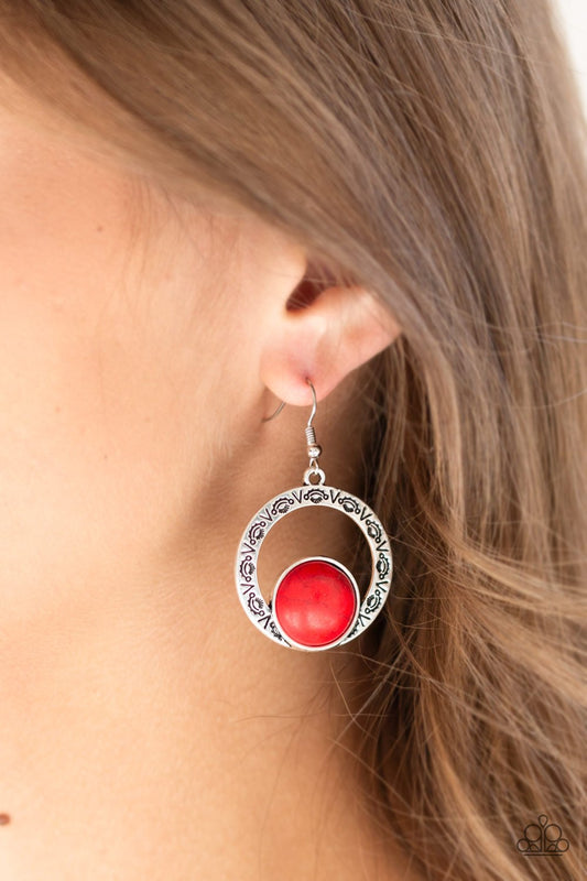 Mesa Mood-red-Paparazzi earrings