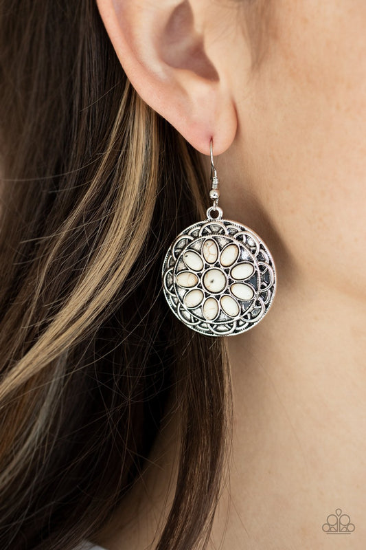 Mesa Oasis-white-Paparazzi earrings