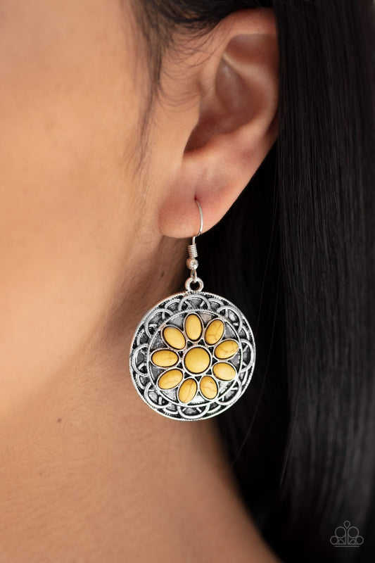 Mesa Oasis-yellow-Paparazzi earrings