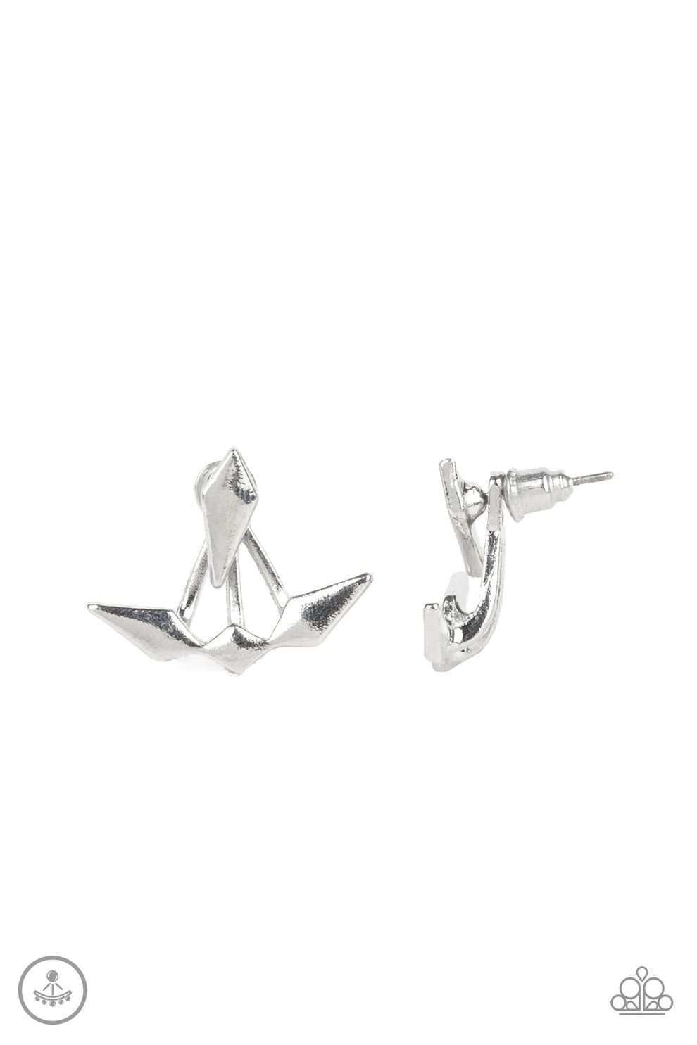 Metal Origami - silver - Paparazzi earrings – JewelryBlingThing
