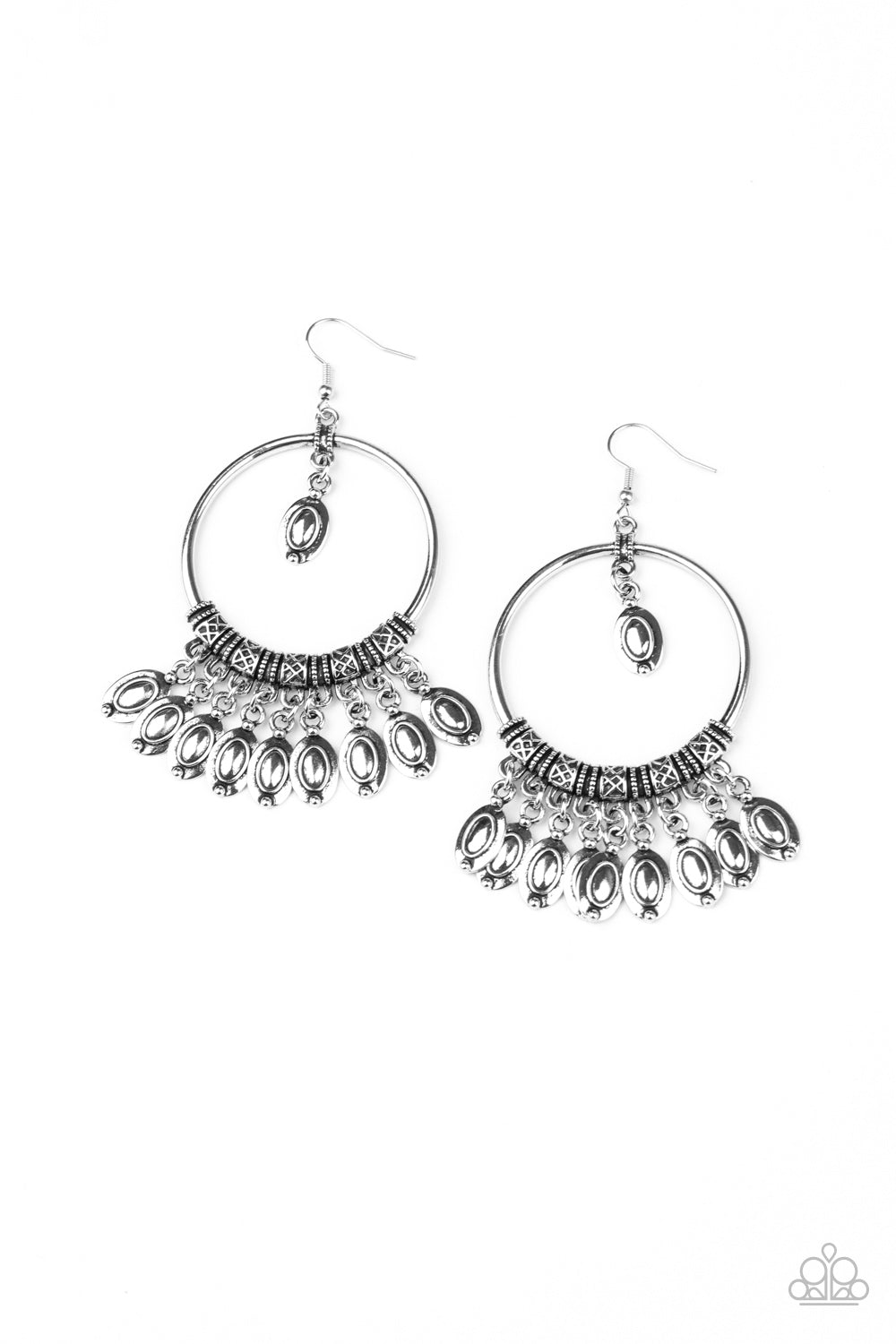 Metallic Harmony - silver - Paparazzi earrings