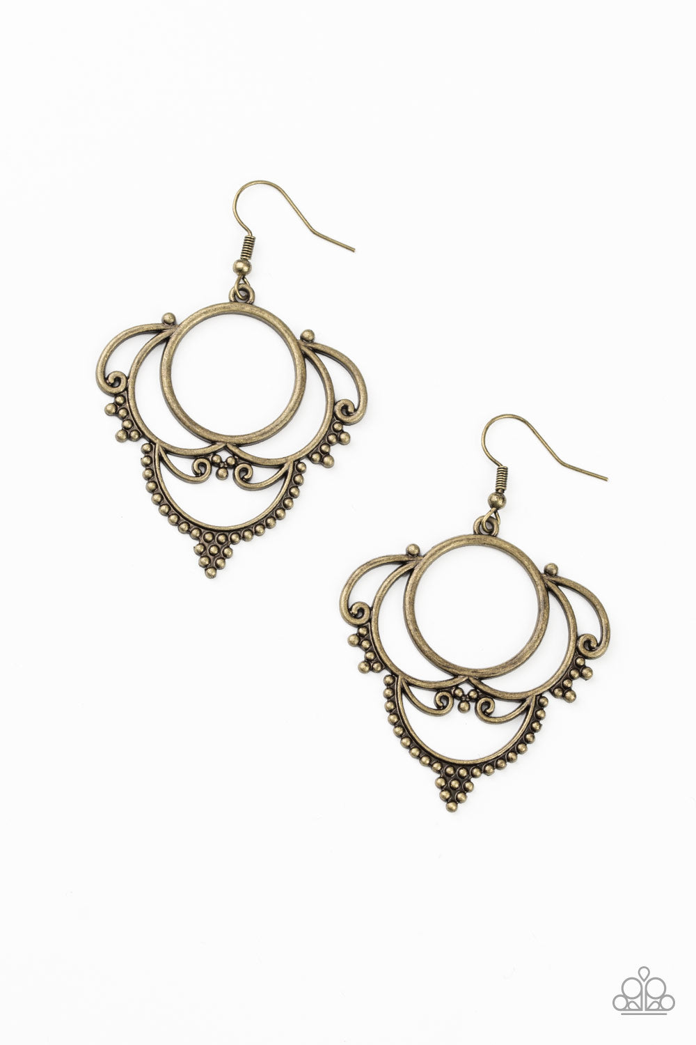Metallic Macrame - brass - Paparazzi earrings