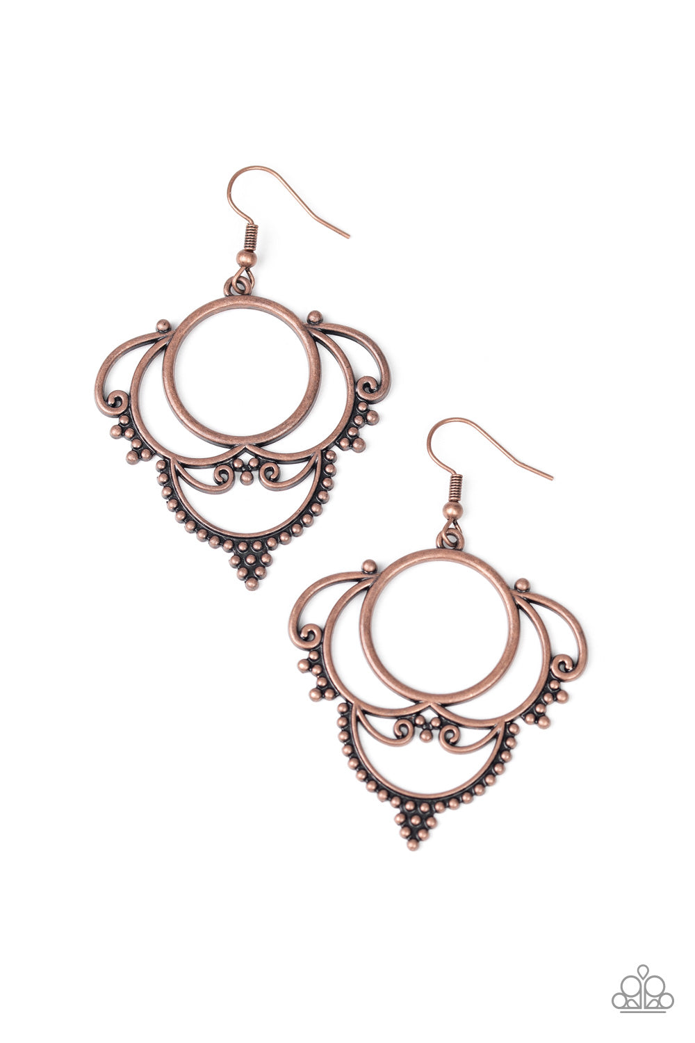 Metallic Macrame - copper - Paparazzi earrings