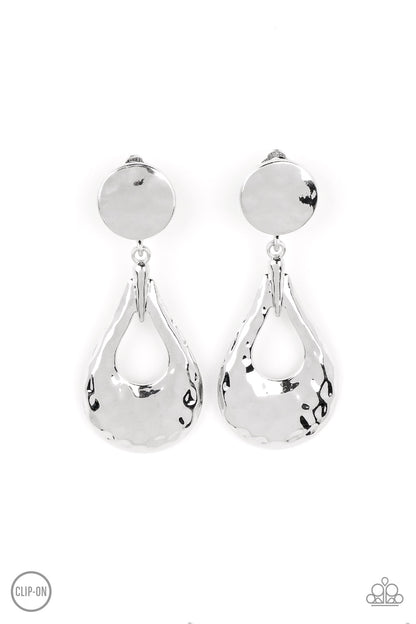 Metallic Magic - silver - Paparazzi CLIP ON earrings