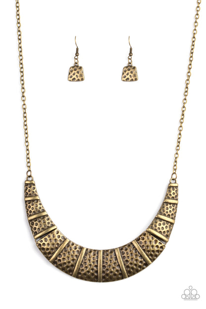 Metallic Mechanics - brass - Paparazzi necklace