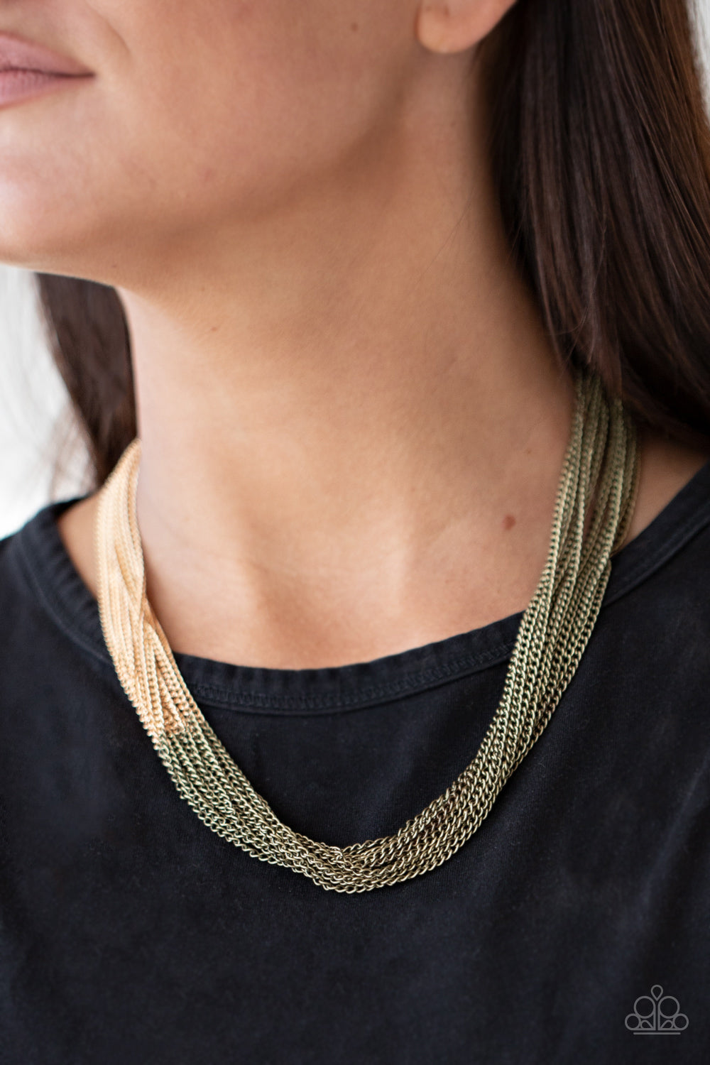Metallic Merger - brass - Paparazzi necklace