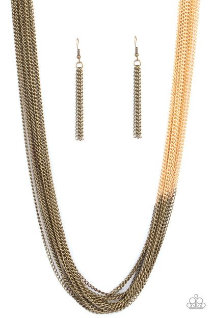Metallic Merger - brass - Paparazzi necklace