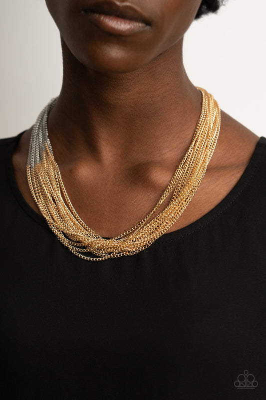 Metallic Merger - gold - Paparazzi necklace