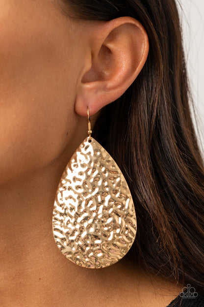 Metallic Mirrors - gold - Paparazzi earrings