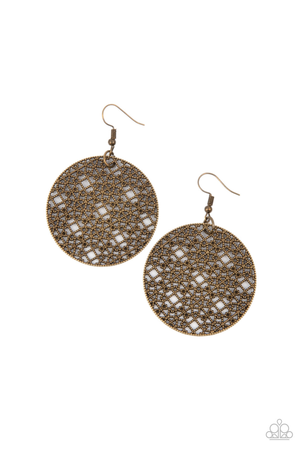 Metallic Mosaic - brass - Paparazzi earrings
