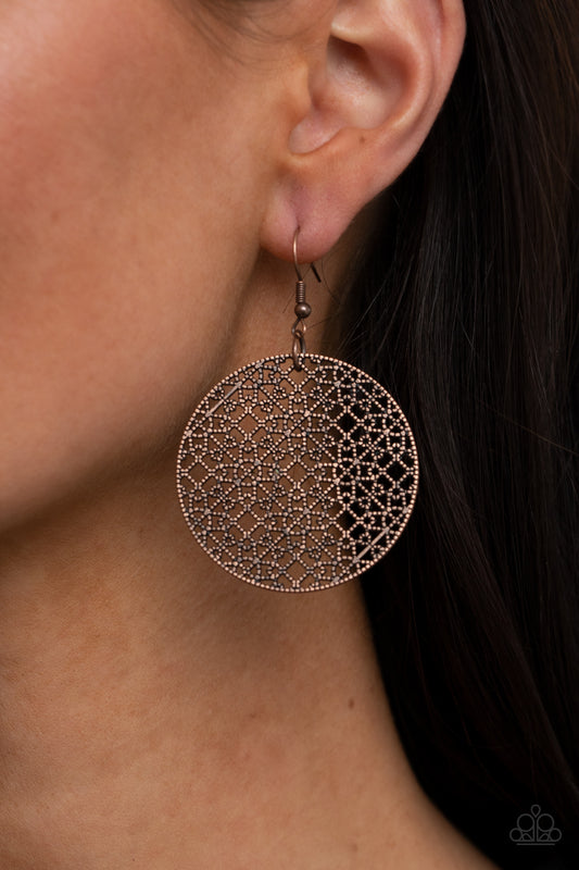 Metallic Mosaic - copper - Paparazzi earrings