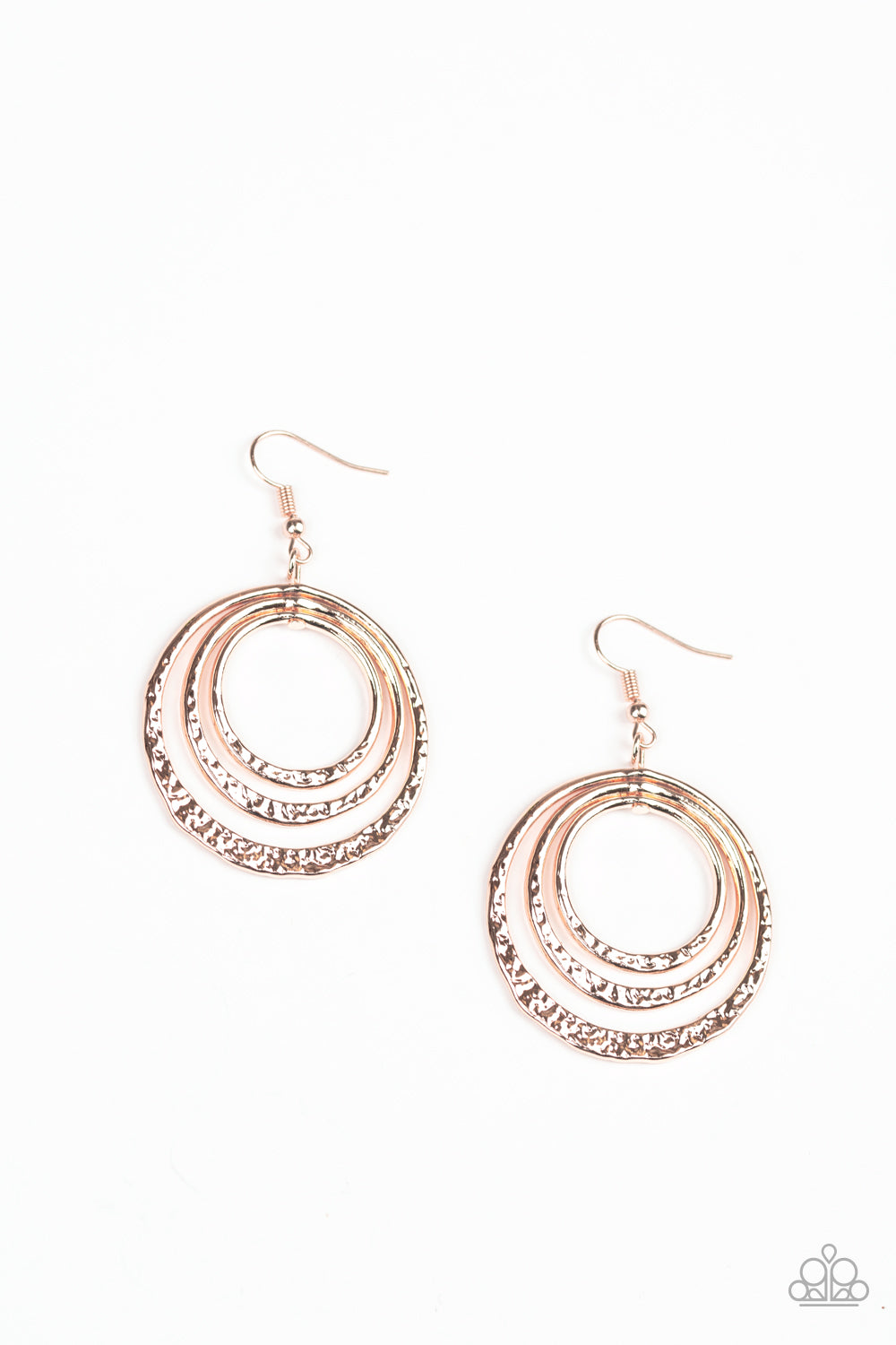 Metallic Ruffle - rose gold - Paparazzi earrings