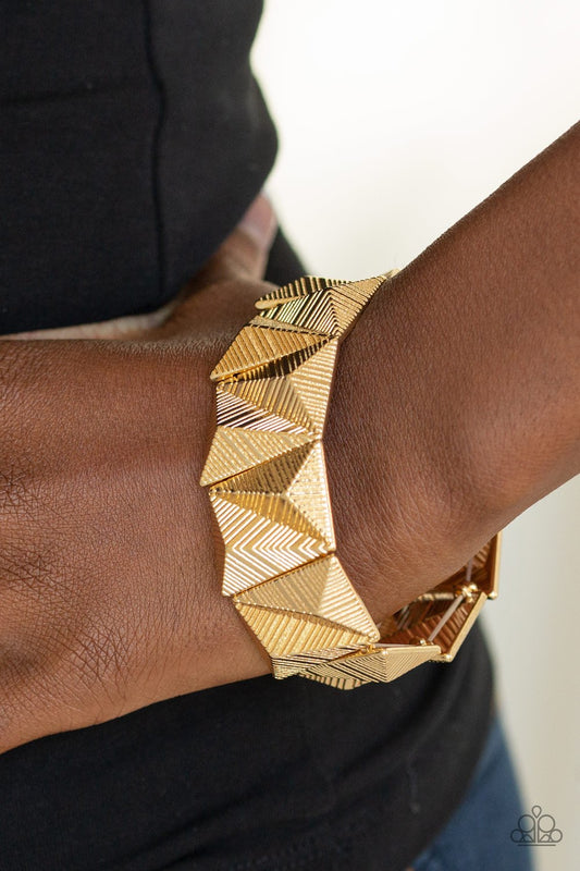 Metallic Geode-gold-Paparazzi bracelet